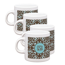 Floral Single Shot Espresso Cups - Set of 4 (Personalized)