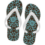Floral Flip Flops - Large (Personalized)