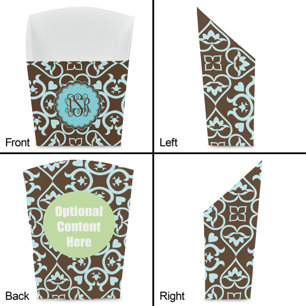 Floral French Fry Favor Box - Front & Back View