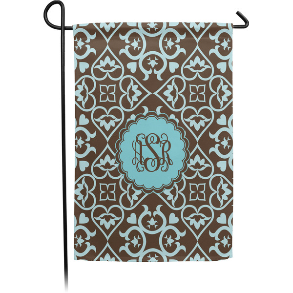 Custom Floral Small Garden Flag - Single Sided w/ Monograms