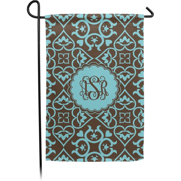 Custom Floral Small Garden Flag - Double Sided w/ Monograms