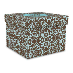 Floral Gift Box with Lid - Canvas Wrapped - Large (Personalized)