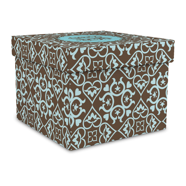 Custom Floral Gift Box with Lid - Canvas Wrapped - Large (Personalized)