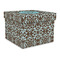 Floral Gift Boxes with Lid - Canvas Wrapped - Large - Front/Main