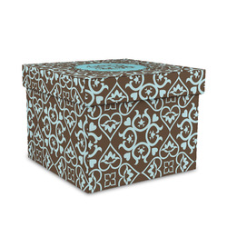 Floral Gift Box with Lid - Canvas Wrapped - Medium (Personalized)