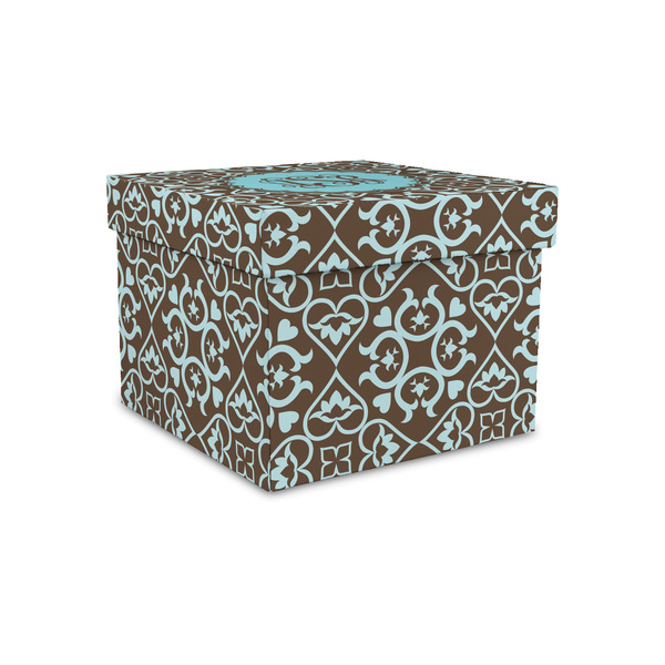 Floral Gift Boxes with Lid - Canvas Wrapped - Small - Front/Main