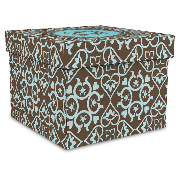 Custom Floral Gift Box with Lid - Canvas Wrapped - XX-Large (Personalized)
