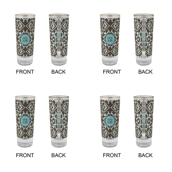Floral Glass Shot Glass - 2 oz - Set of 4 - APPROVAL