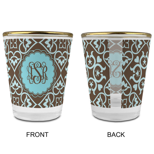 Floral Glass Shot Glass - with gold rim - APPROVAL