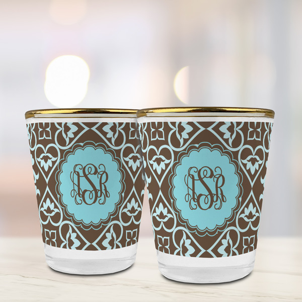 Floral Glass Shot Glass - with gold rim - LIFESTYLE