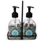 Floral Glass Soap & Lotion Bottle Set (Personalized)