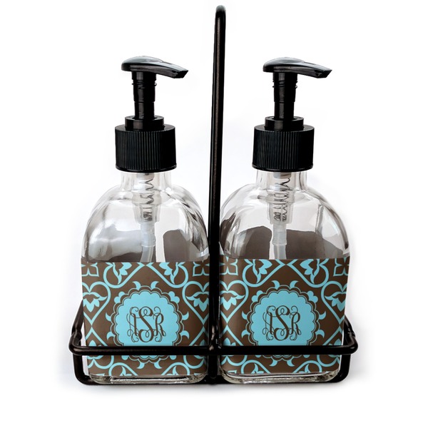 Custom Floral Glass Soap & Lotion Bottles (Personalized)