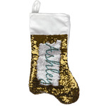Floral Reversible Sequin Stocking - Gold (Personalized)