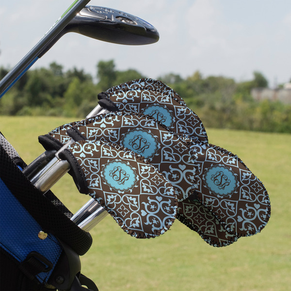 Custom Floral Golf Club Iron Cover - Set of 9 (Personalized)