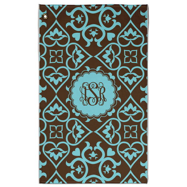 Custom Floral Golf Towel - Poly-Cotton Blend - Large w/ Monograms