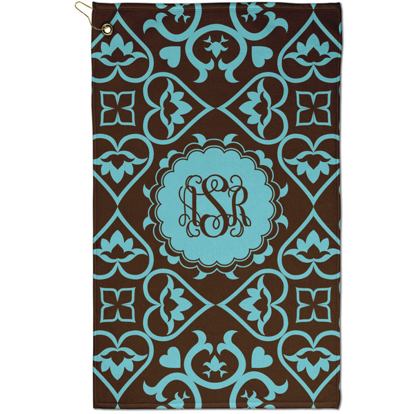 Custom Floral Golf Towel - Poly-Cotton Blend - Small w/ Monograms
