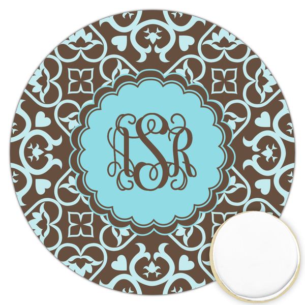 Custom Floral Printed Cookie Topper - 3.25" (Personalized)