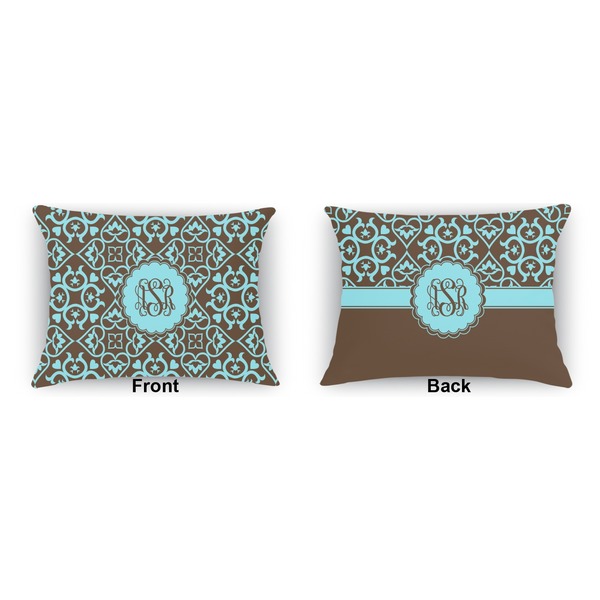 Floral  Indoor Rectangular Burlap Pillow (Front and Back)