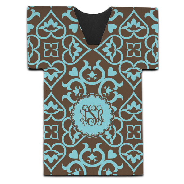 Floral Jersey Bottle Cooler - Set of 4 - FRONT (flat)