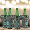 Floral Jersey Bottle Cooler - Set of 4 - LIFESTYLE
