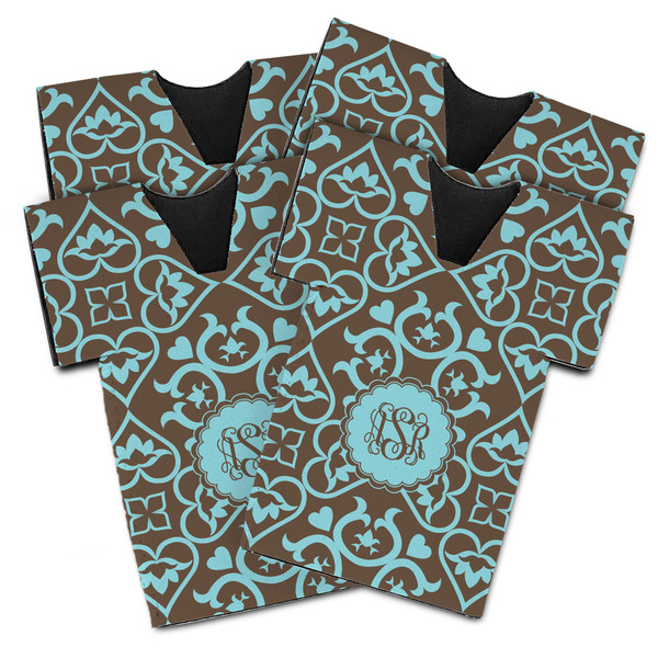 Floral Jersey Bottle Cooler - Set of 4 - MAIN (flat)