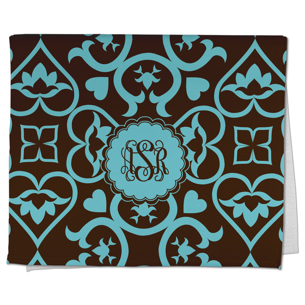 Custom Floral Kitchen Towel - Poly Cotton w/ Monograms