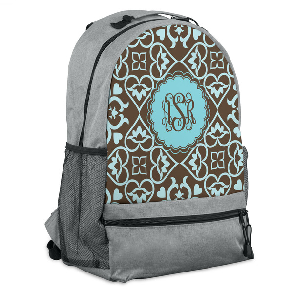Custom Floral Backpack - Grey (Personalized)
