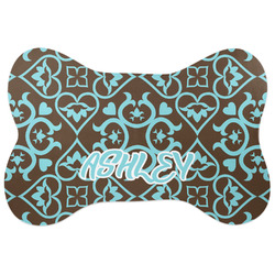 Floral Bone Shaped Dog Food Mat (Personalized)