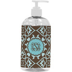 Floral Plastic Soap / Lotion Dispenser (16 oz - Large - White) (Personalized)