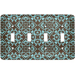 Floral Light Switch Cover (4 Toggle Plate)