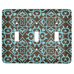Floral Light Switch Cover (3 Toggle Plate)