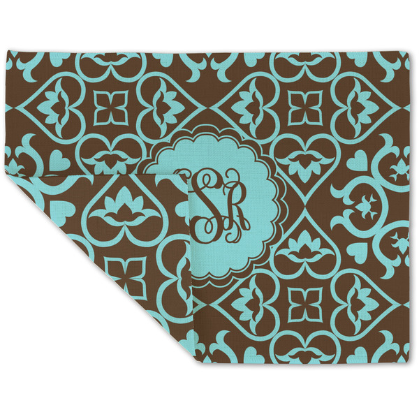 Custom Floral Double-Sided Linen Placemat - Single w/ Monogram