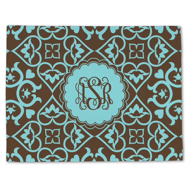 Custom Floral Single-Sided Linen Placemat - Single w/ Monogram