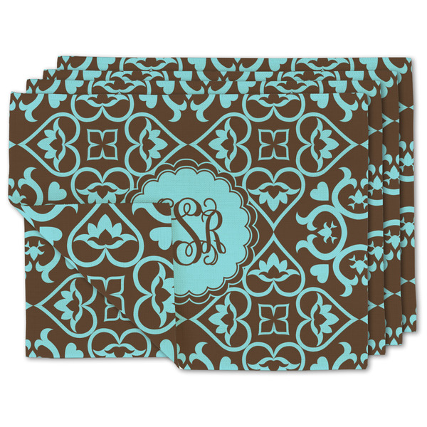 Custom Floral Linen Placemat w/ Monogram