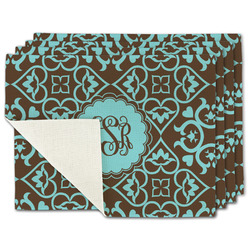 Floral Single-Sided Linen Placemat - Set of 4 w/ Monogram