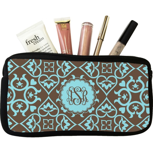 Custom Floral Makeup / Cosmetic Bag (Personalized)