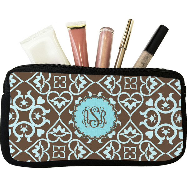 Custom Floral Makeup / Cosmetic Bag (Personalized)