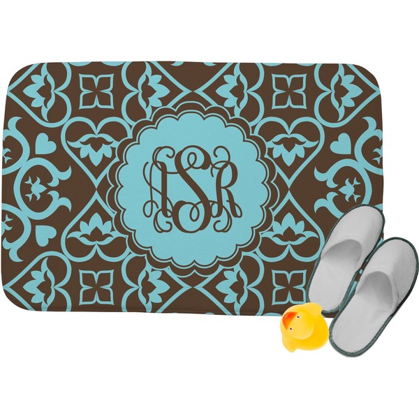 Custom Floral Memory Foam Bath Mat - 24"x17" (Personalized)