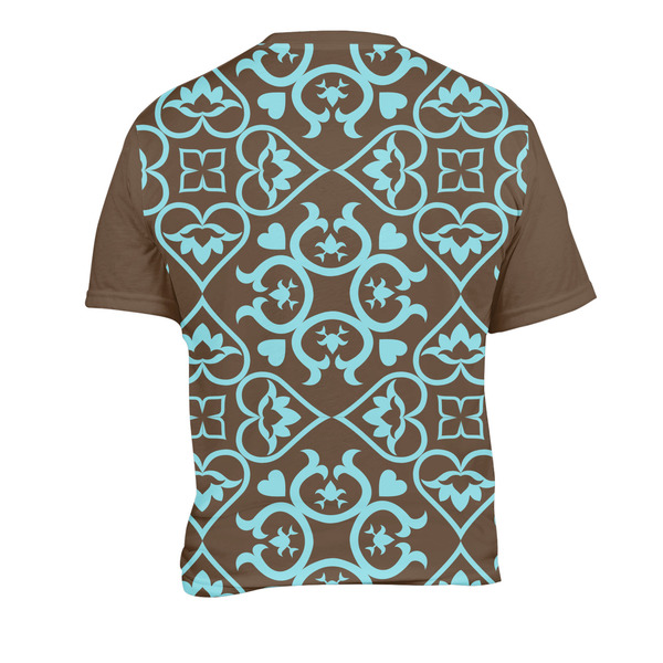 Floral Men's Crew Neck T Shirt Medium - Back