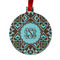 Floral Metal Ball Ornament - Front