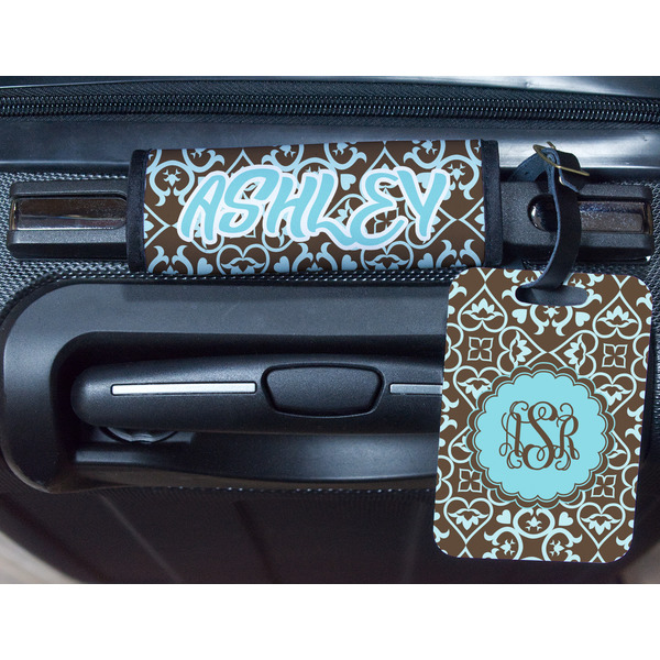 Floral Metal Luggage Tag & Handle Wrap - In Context