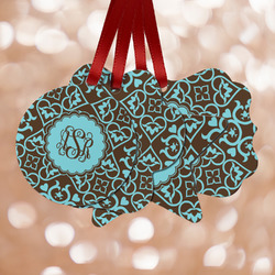 Floral Metal Ornaments - Double Sided w/ Monogram