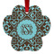 Floral Metal Paw Ornament - Front