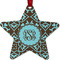 Floral Metal Star Ornament - Front