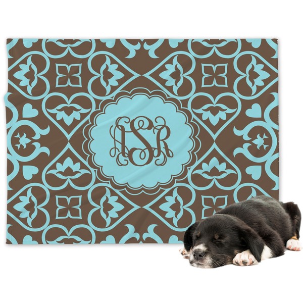 Custom Floral Dog Blanket - Large (Personalized)