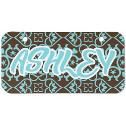 Floral Mini/Bicycle License Plate (2 Holes) (Personalized)