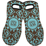 Floral Neoprene Oven Mitts - Set of 2 w/ Monogram