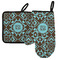 Floral Left Oven Mitt & Pot Holder Set w/ Monogram