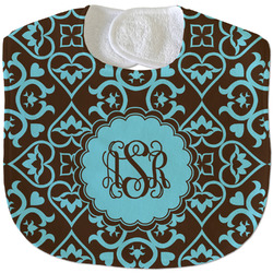 Floral Velour Baby Bib w/ Monogram
