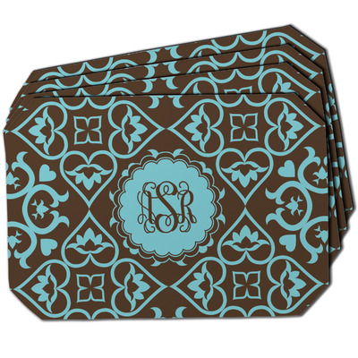 Floral Dining Table Mat - Octagon w/ Monogram